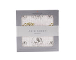 Rhinos and Elephants Bamboo Muslin Crib Sheet - Towel, Linens, Napkin | Everetts Place