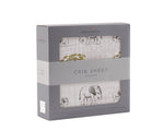 Organic Rhinos and Elephants Bamboo Muslin Crib Sheet by Newcastle Classics at Everetts Place