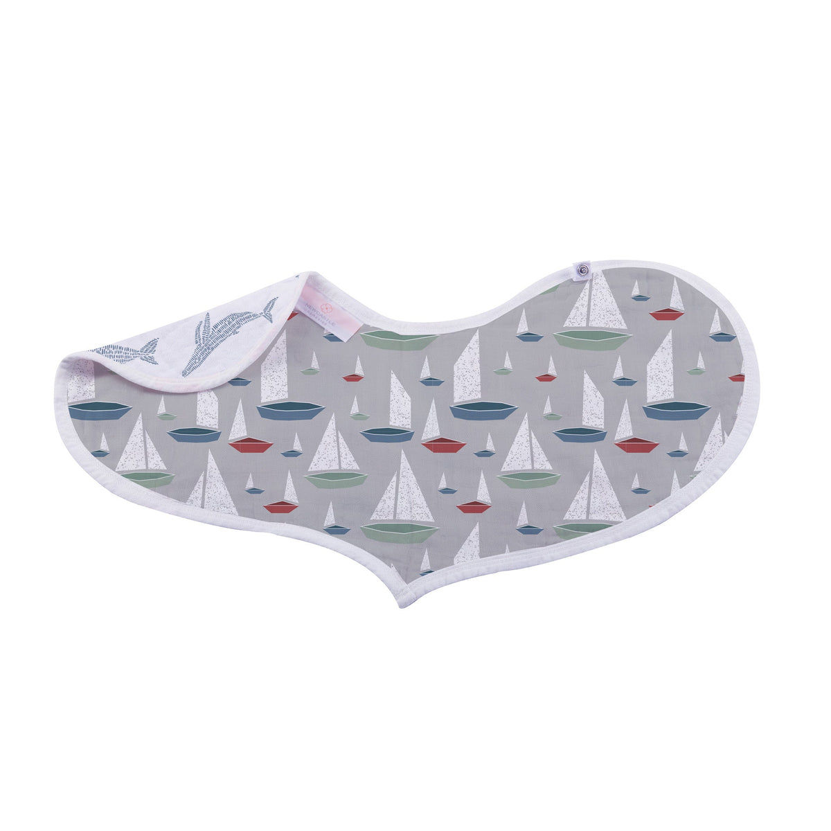 Organic Ocean Tides Bamboo Burp Cloth/Heart Bib 2PK by Newcastle Classics at Everetts Place