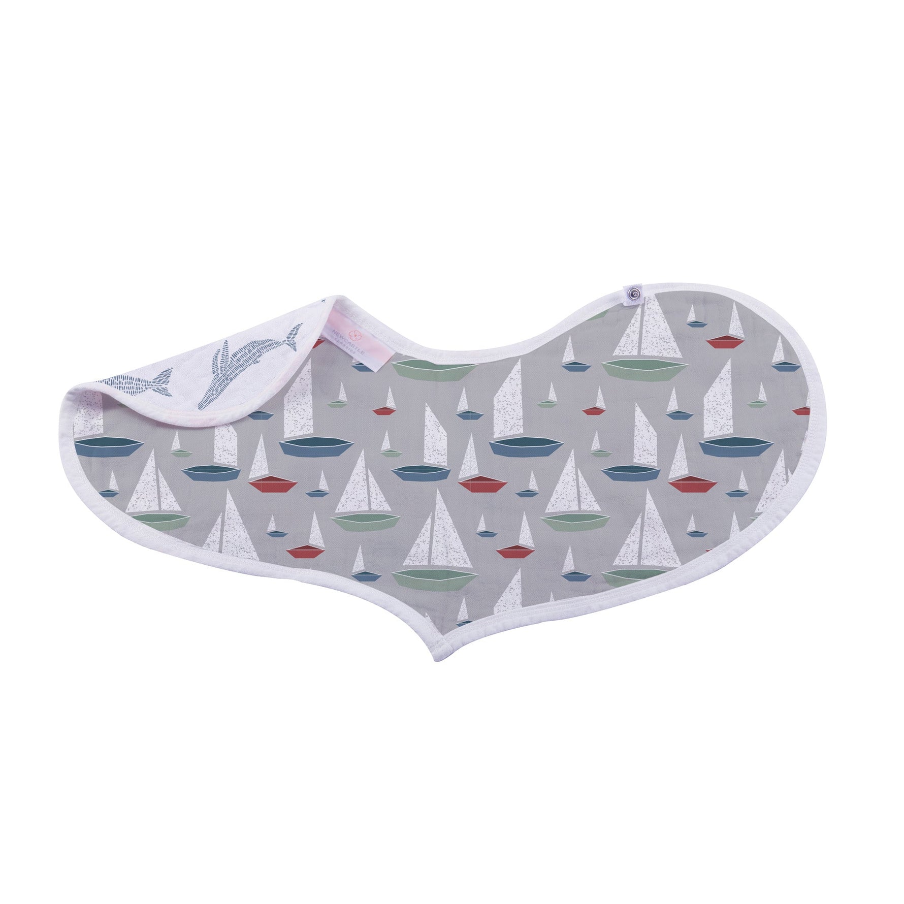 Organic Ocean Tides Bamboo Burp Cloth/Heart Bib 2PK by Newcastle Classics at Everetts Place