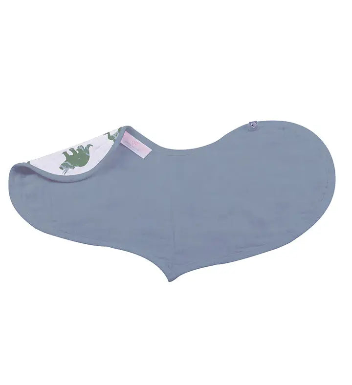 Rough Terrain Cotton Heart Bibs in blue, featuring soft muslin fabric and multiple snaps for a custom fit.