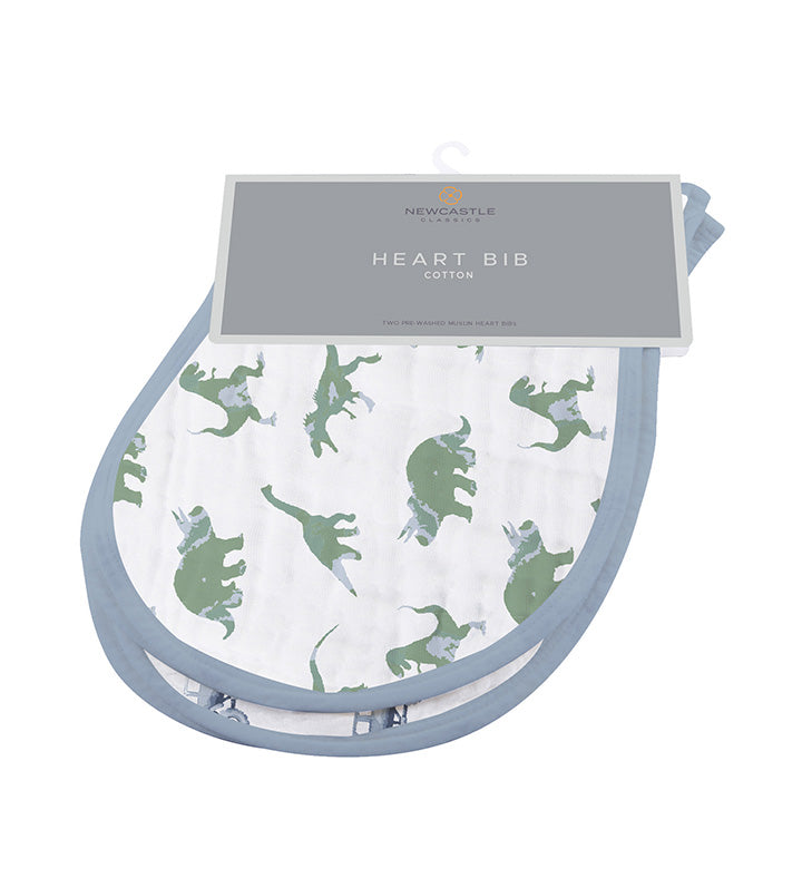 Rough Terrain Cotton Heart Bibs Soft Absorbent Natural Muslin Feeding Teething 21 Inch x 9 5 Inch Newcastle Classics