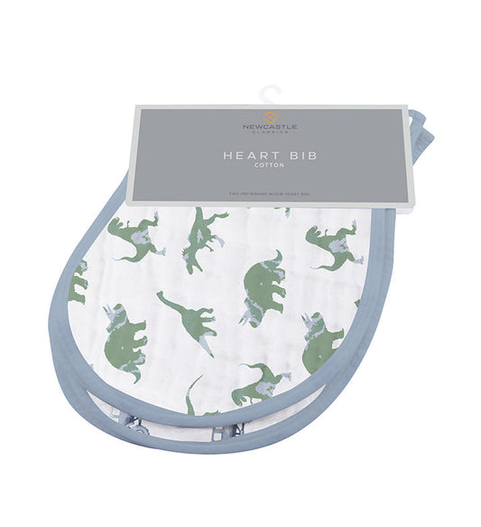 Rough Terrain Cotton Heart Bibs Soft Absorbent Natural Muslin Feeding Teething 21 Inch x 9 5 Inch Newcastle Classics