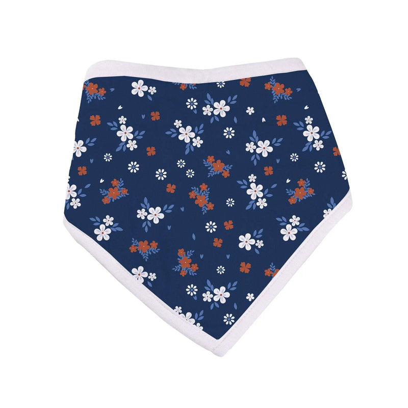 Blooms Bamboo Bandana Bibs with floral pattern, 100% natural bamboo muslin, 3-pack.