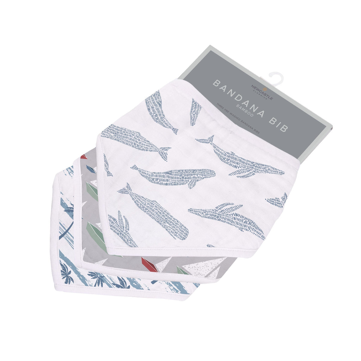 Ocean Tides Bamboo Bandana Bibs 3PK by Newcastle Classics