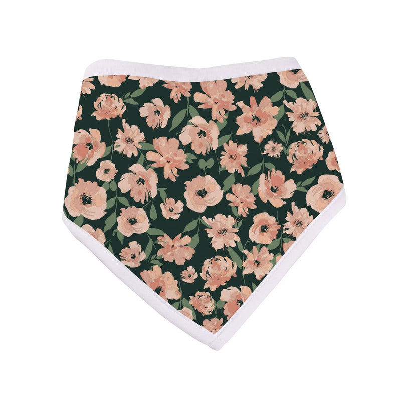 Canyon Sunset Bamboo Bandana Bib with floral design.