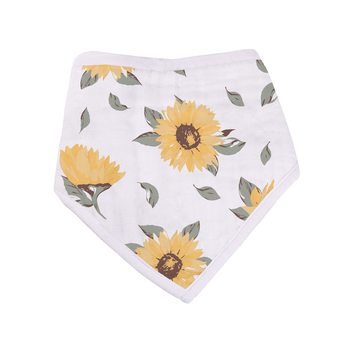 Organic baby bandana bibs from the 'Sunrise to Sunset' collection, featuring soft fabric and unique patterns.