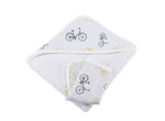 Vintage Bicycle Bamboo Muslin Hooded Towel and Washcloth Set by Newcastle Classics (view 3 of 4)
