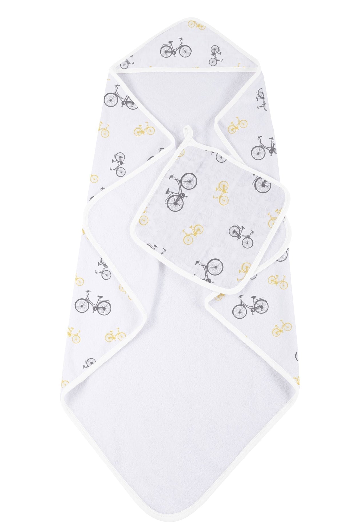 Vintage Bicycle Bamboo Muslin Hooded Towel and Washcloth Set by Newcastle Classics (view 2 of 4)