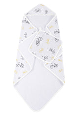 Vintage Bicycle Bamboo Muslin Hooded Towel and Washcloth Set by Newcastle Classics (view 2 of 4)