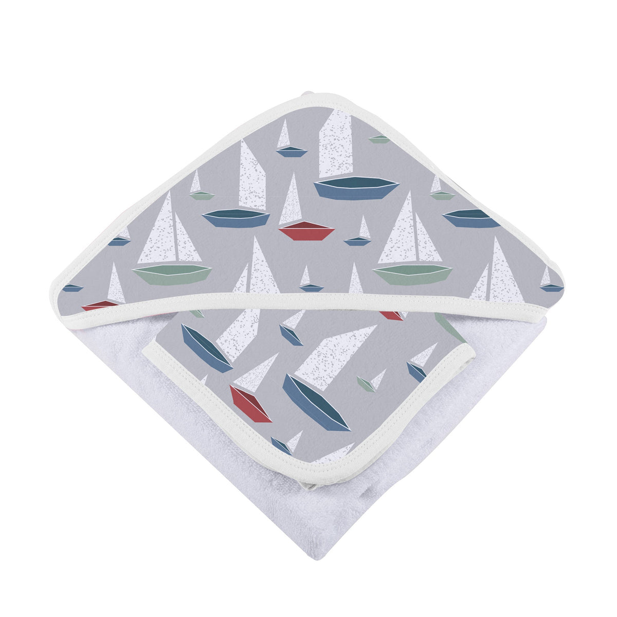 Organic Marina Sailboats Bamboo Hooded Towel and Washcloth Set by Newcastle Classics at Everetts Place