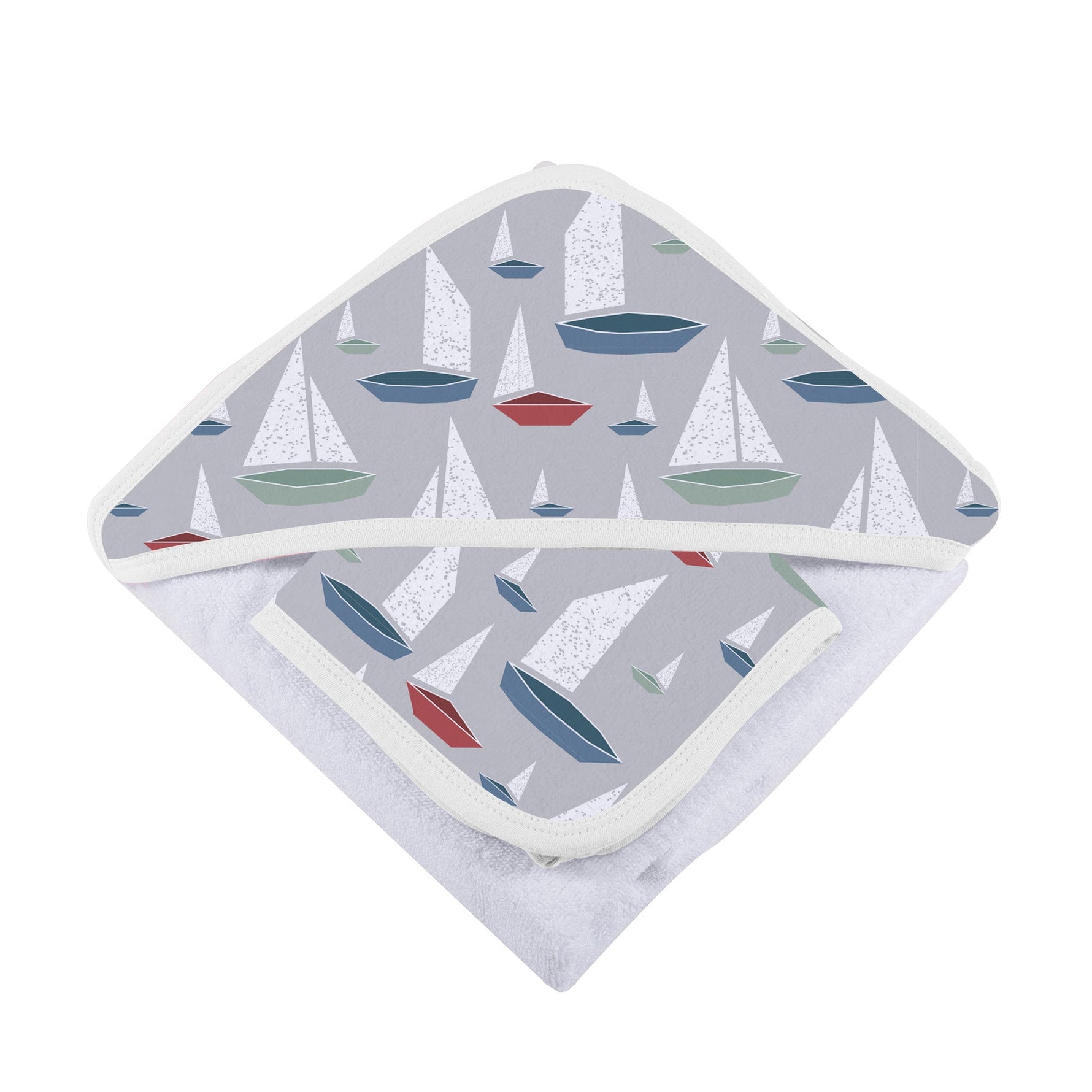 Organic Marina Sailboats Bamboo Hooded Towel and Washcloth Set by Newcastle Classics at Everetts Place