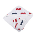 Blue and Red Fire Trucks Hooded Towel and Washcloth Set by Newcastle Classics at Everetts Place