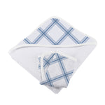 Blue Buffalo Check Plaid Hooded Towel & Washcloth Set by Newcastle Classics