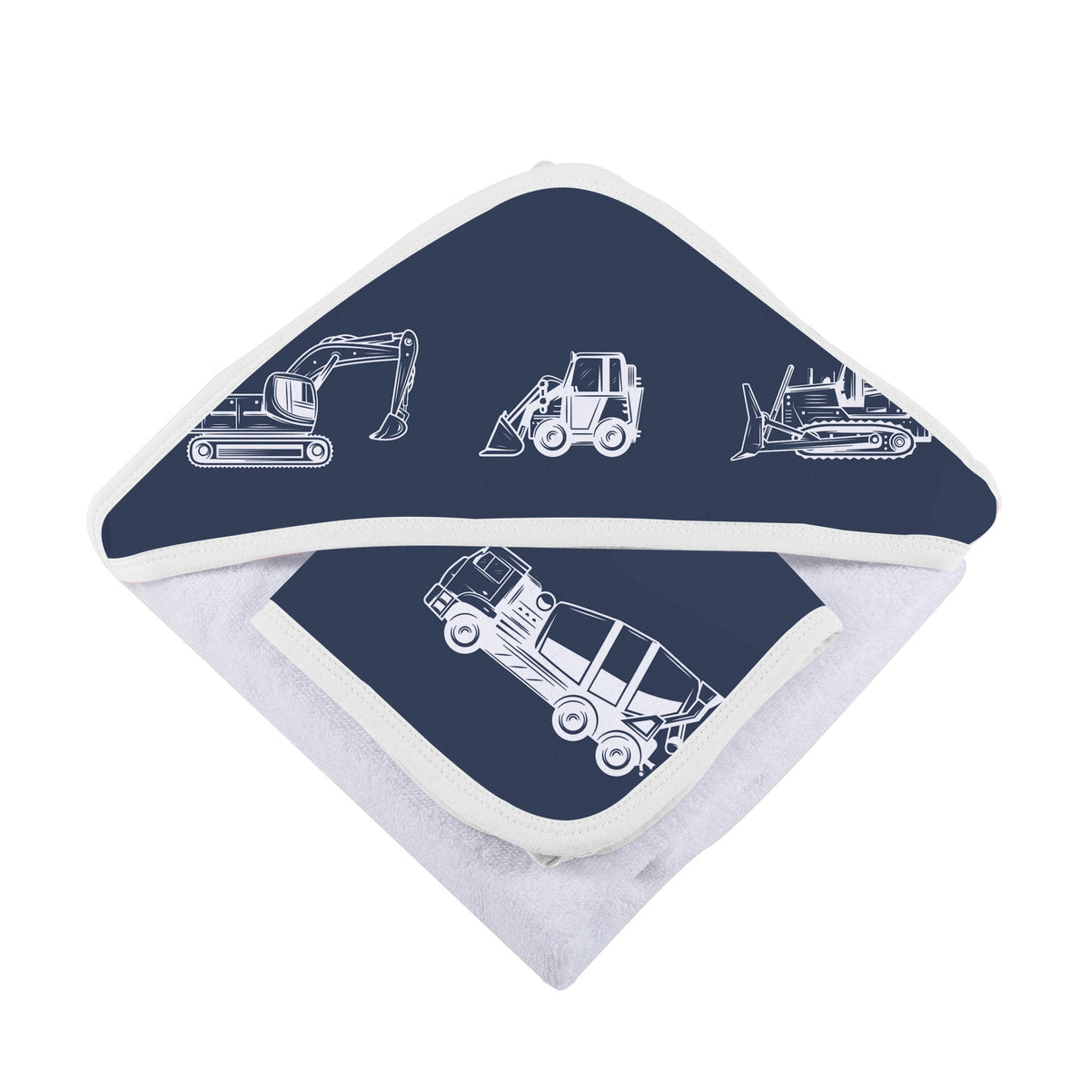 Newcastle Classics Things That Go hooded towel and washcloth set.