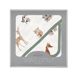 Sierra Fox and Deer Cotton Hooded Towel and Washcloth Set by Newcastle Classics at Everetts Place