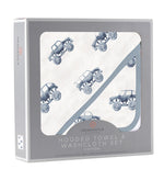 Indigo Monster Trucks Cotton Hooded Towel and Washcloth Set by Newcastle Classics at Everetts Place
