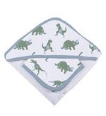 Granite Green Dinosaurs Cotton Hooded Towel and Washcloth Set by Newcastle Classics at Everetts Place
