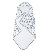 Granite Green Dinosaurs Cotton Hooded Towel and Washcloth Set by Newcastle Classics at Everetts Place