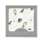 Dino Days Cotton Hooded Towel and Washcloth Set by Newcastle Classics at Everetts Place