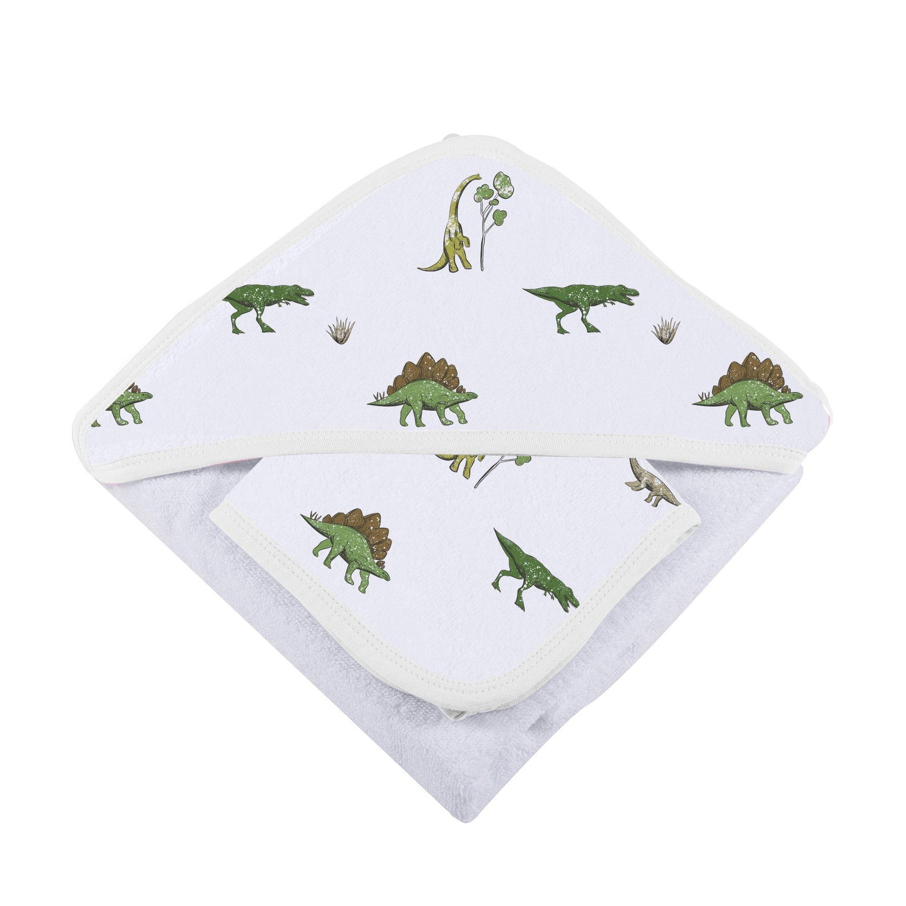 Dino Days Cotton Hooded Towel and Washcloth Set by Newcastle Classics at Everetts Place