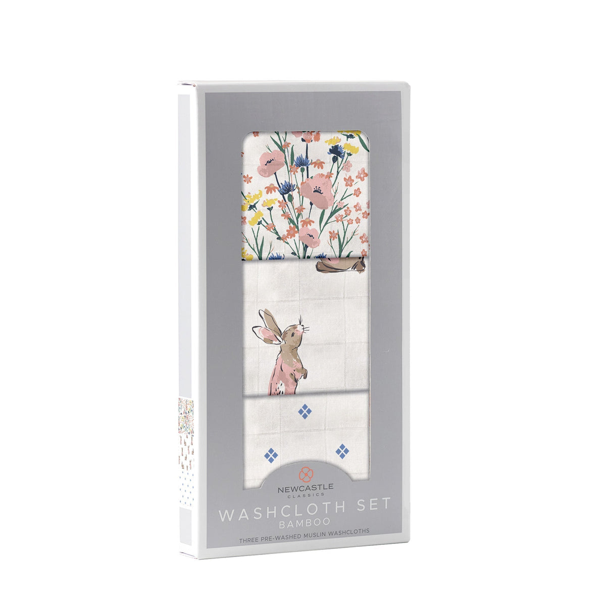 Wildflowers Bamboo Washcloth Set 3 Pack by Newcastle Classics at Everetts Place