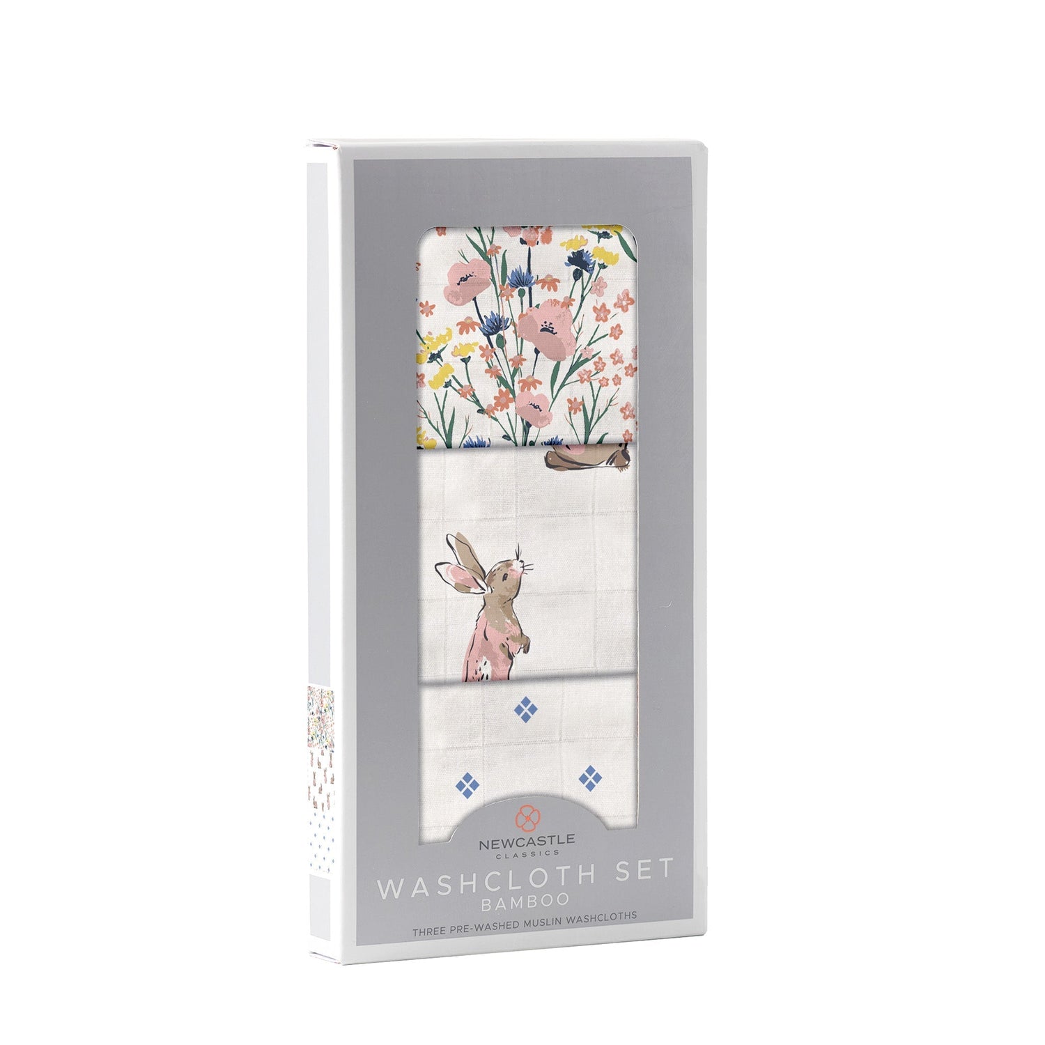 Wildflowers Bamboo Washcloth Set 3 Pack by Newcastle Classics at Everetts Place