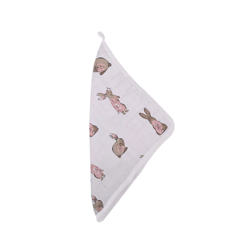 Wildflowers Bamboo Washcloth Set with colorful prints and drying loop, 12"x12", 100% natural bamboo muslin.