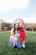 SMU Red Mustang Flutter Twirl Dress for Young Fans Mila & Rose ® Everetts Place: Online Boutique