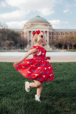 SMU Red Mustang Flutter Twirl Dress for Young Fans Mila & Rose ® Everetts Place: Online Boutique