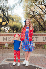Mila & Rose ® SMU Red Mustang Leggings for Girls Spirit Day Outfit - Everetts Place Boutique - 