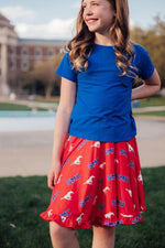 Mila & Rose ® SMU Red Mustang Ruffle Twirl Skort For Girls Spirit Day - Everetts Place Boutique - 