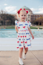 Mila & Rose ® SMU White Mustang Flutter Twirl Dress For Little Girls - Everetts Place Boutique - 