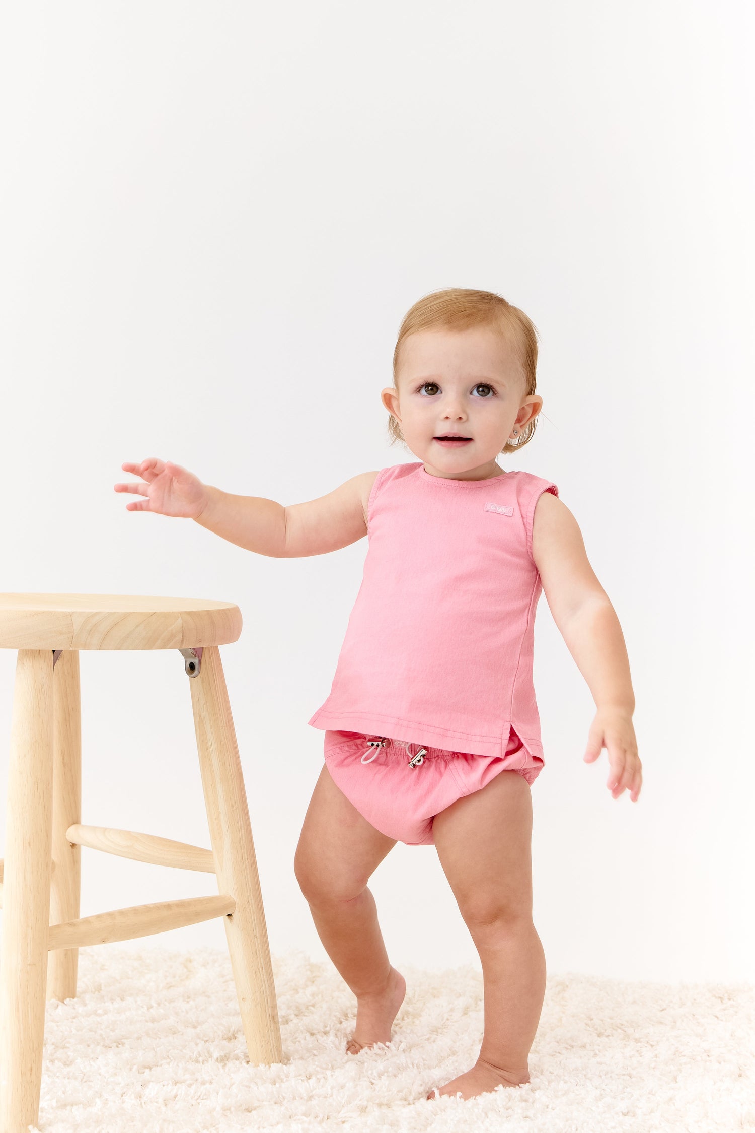 Crew Kids NY Baby Toddler Set with Front Patch Detail Top and Drawstring Bottoms