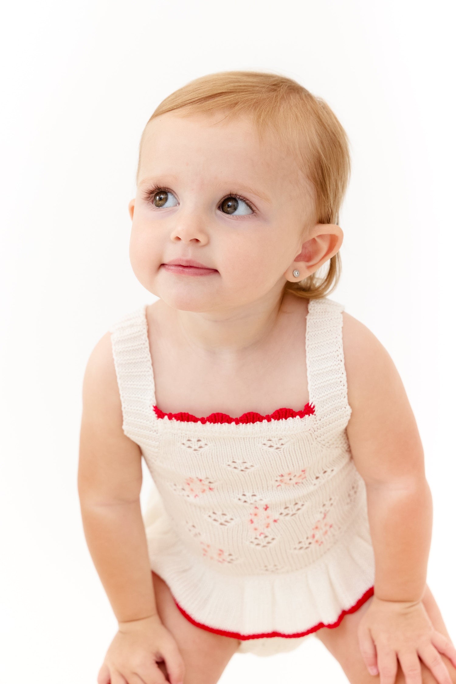 KIPP Collection Knit Set With Pointelle Ruffle Top For Babies