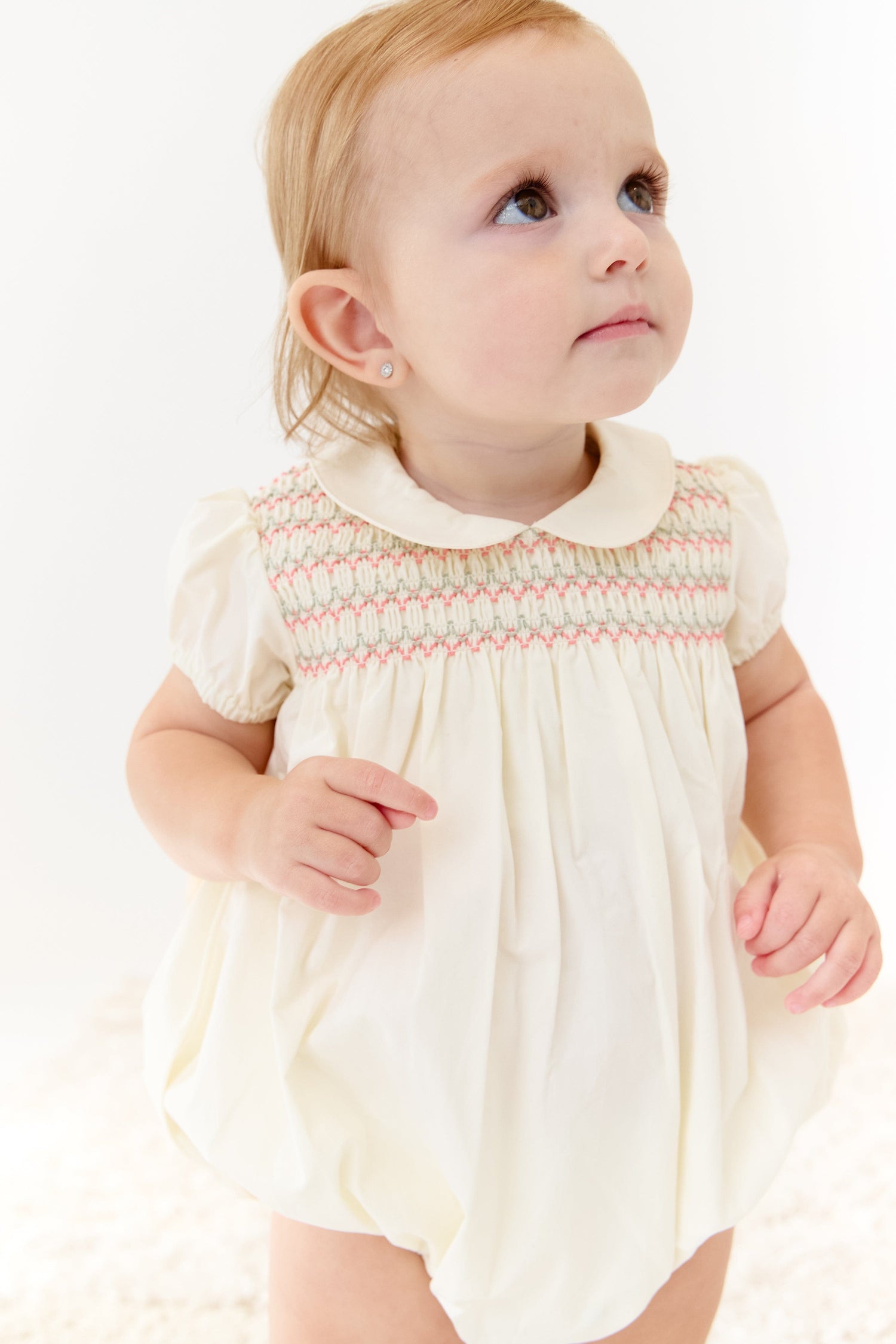 KIPP Collection Baby Romper With Smocked Print Detail For Babies by KIPP™ Collection at Everetts Place