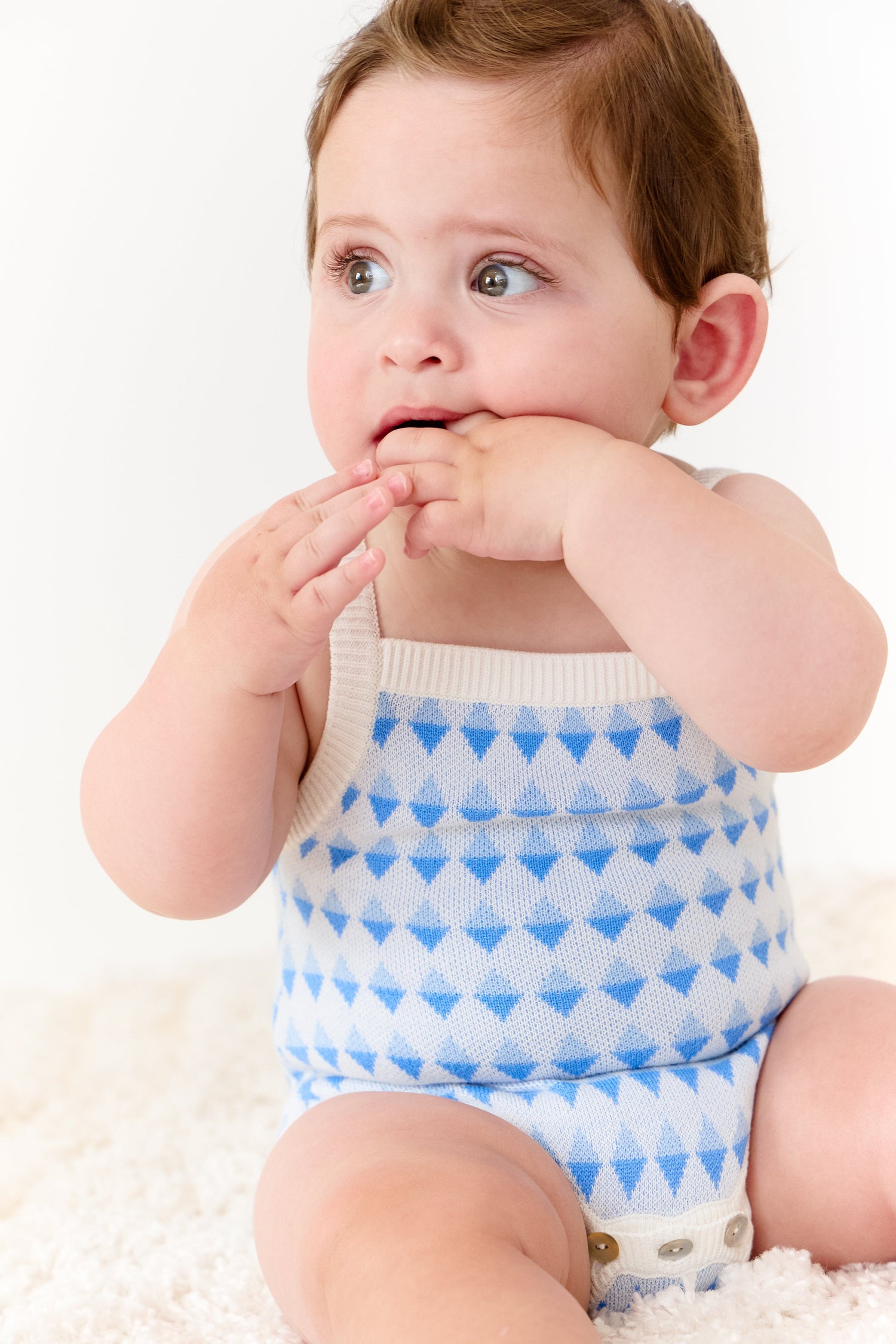 KIPP Collection Knit Romper with Geometric Print for Babies