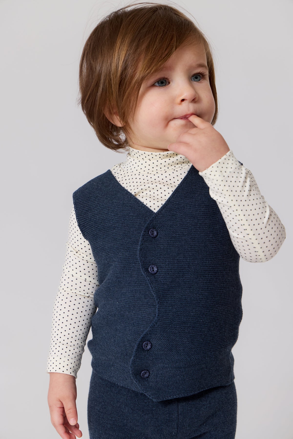Nola Knit Vest Set - Blue by KIPP™ Collection