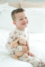 Two-piece Cottontail Cruisers pajamas with matching long-sleeve top and pants in a bunny print