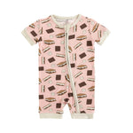 Dreamlet S'more To Love Romper Pink By Dreamlet Bamboo Knit Fabric - Apparel & Accessories > Clothing > Baby & Toddler Clothing > Baby & Toddler Sleepwear Romper