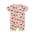 Dreamlet S'more To Love Romper Pink By Dreamlet Bamboo Knit Fabric - Apparel & Accessories > Clothing > Baby & Toddler Clothing > Baby & Toddler Sleepwear Romper
