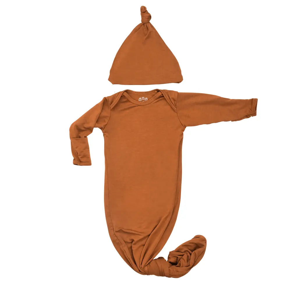 Three Little Tots Saddle Knotted Newborn Baby Gown - 