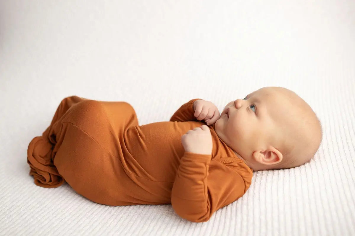 Three Little Tots Saddle Knotted Newborn Baby Gown - 