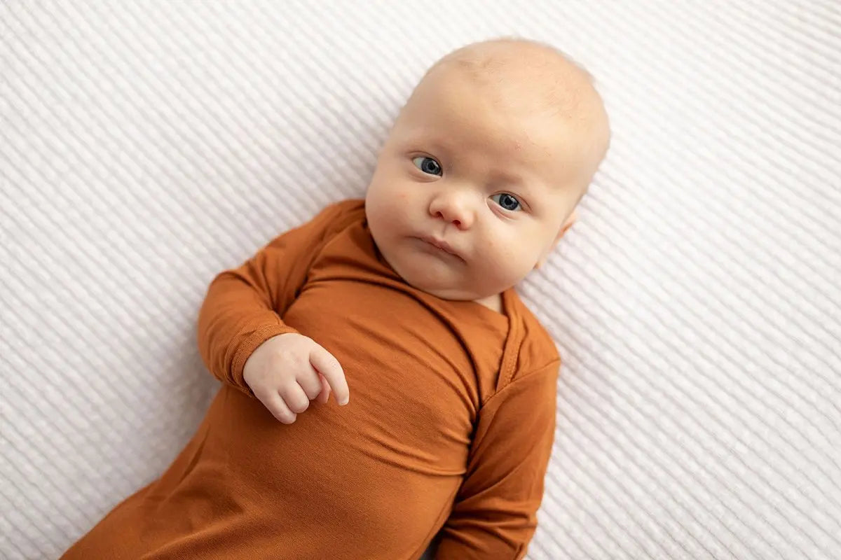 Three Little Tots Saddle Knotted Newborn Baby Gown - 