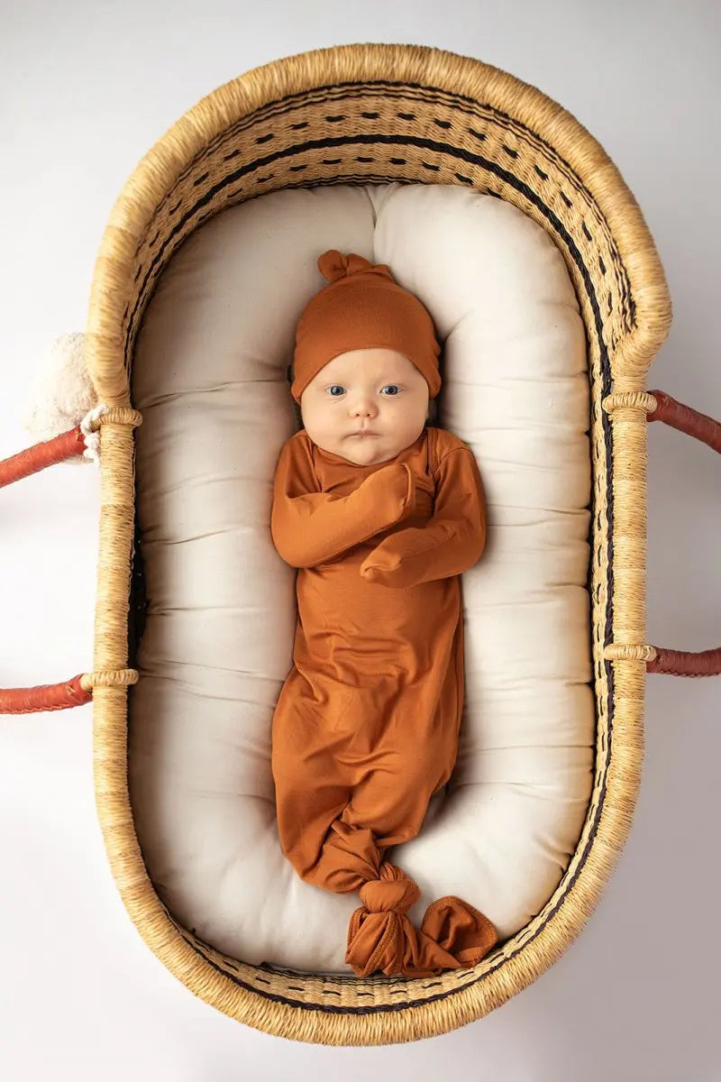 Three Little Tots Saddle Knotted Newborn Baby Gown - 