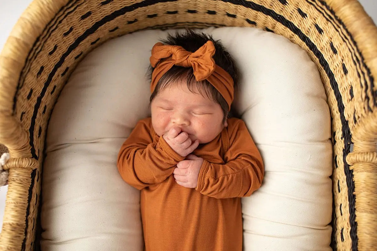 Three Little Tots Saddle Knotted Newborn Baby Gown - 