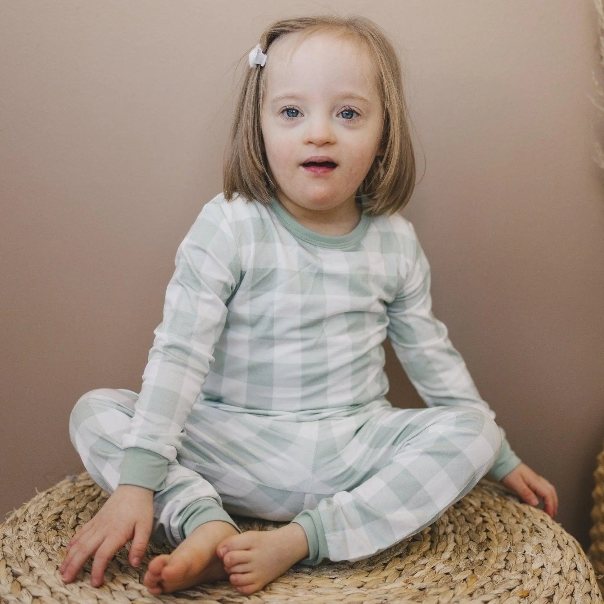 Little Joy Co. Sage Gingham 2pc Bamboo Pajamas for Women Soft Sleepwear - Apparel & Accessories > Clothing > Sleepwear & Loungewear > Pajamas