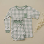 Little Joy Co. Sage Gingham 2pc Bamboo Pajamas for Women Soft Sleepwear - Apparel & Accessories > Clothing > Sleepwear & Loungewear > Pajamas
