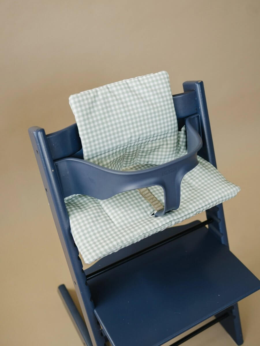 Little Joy Co. Sage Green Gingham Cushion for the Stokke Tripp Trapp Highchair - Everetts Place Boutique - 