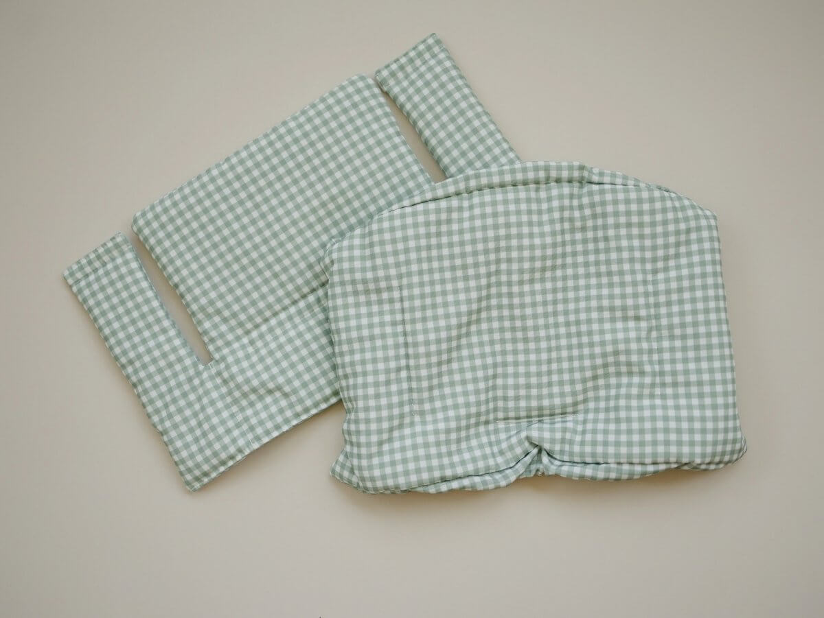 Little Joy Co. Sage Green Gingham Cushion for the Stokke Tripp Trapp Highchair - Everetts Place Boutique - 